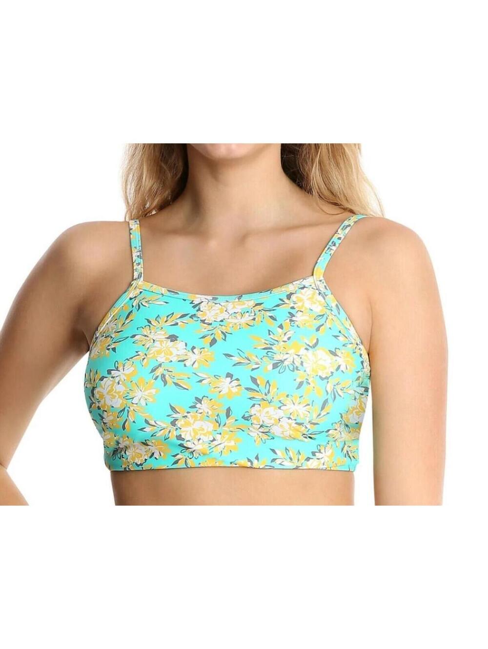 3341 Wallflower floral tankini top cam BLUE size L nwt